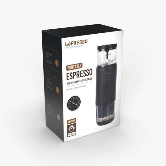 ماكينة إسبريسو محمولة LePresso مع مقياس حرارة حراري – أسود | LePresso Portable Espresso Machine with Thermal Meter – Black