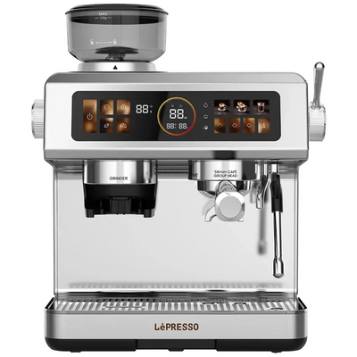 Lepresso Deliziosa Semi-Automatic Coffee Machine Touch Panel Silver LPCFFSCM0098SL - Main