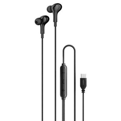 Porodo Soundtec Stereo Bass Type-C Wired Earphones Black