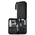 طقم مقص أظافر بورودو المحمول 16 في 1 للمنيكير والبديكير - أسود | Porodo 16-In-1 Portable Nail Clipper Set Black