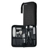 طقم مقص أظافر بورودو المحمول 16 في 1 للمنيكير والبديكير - أسود | Porodo 16-In-1 Portable Nail Clipper Set Black