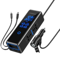 محول طاقة سيارة باورلوجي 300 واط موجة جيبية نقية مع شاشة فولتية ومروحة تبريد - أسود | Powerology 300W x2 AC Socket Car Power Inverter Black