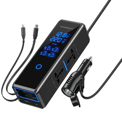 Powerology 300W Car Power Inverter Black