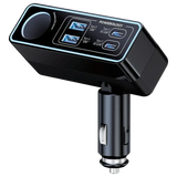 شاحن سيارة باورلوجي برايو 125 واط 4 منافذ USB-A و USB-C إضاءة LED - أسود | Powerology Brio 125W Multi-Port Car Charger Black