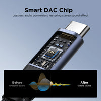 محول جويرووم SY-C02 للصوت 2 في 1 من تايب سي الى تايب سي و 3.5 ملم | Joyroom SY-C02 Audio-Transfer Series 2-in-1 Audio Adapter (Type-C to 3.5mm + Type-C)