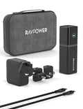 كومبو باور بانك وشاحن 140 واط للسفر من راف باور RP-PB1243 | RAVPower RP-PB1243 140W USB-C Power Bank and Travel Charger Combo