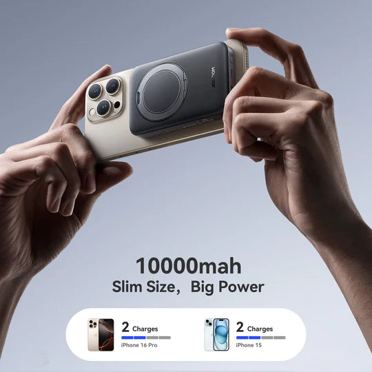 JOYROOM QI2 10,000mAh Hêza Bêtêl a Magnetîk bi Hêza Şarjkirinê ya 22.5W û Girêderê Zengilê - Reş | JOYROOM JR-PBM12 Banka Hêza Bêtêl a Magnetîk a 22.5W bi Girêderê Zengilê 10000mAh – Reş