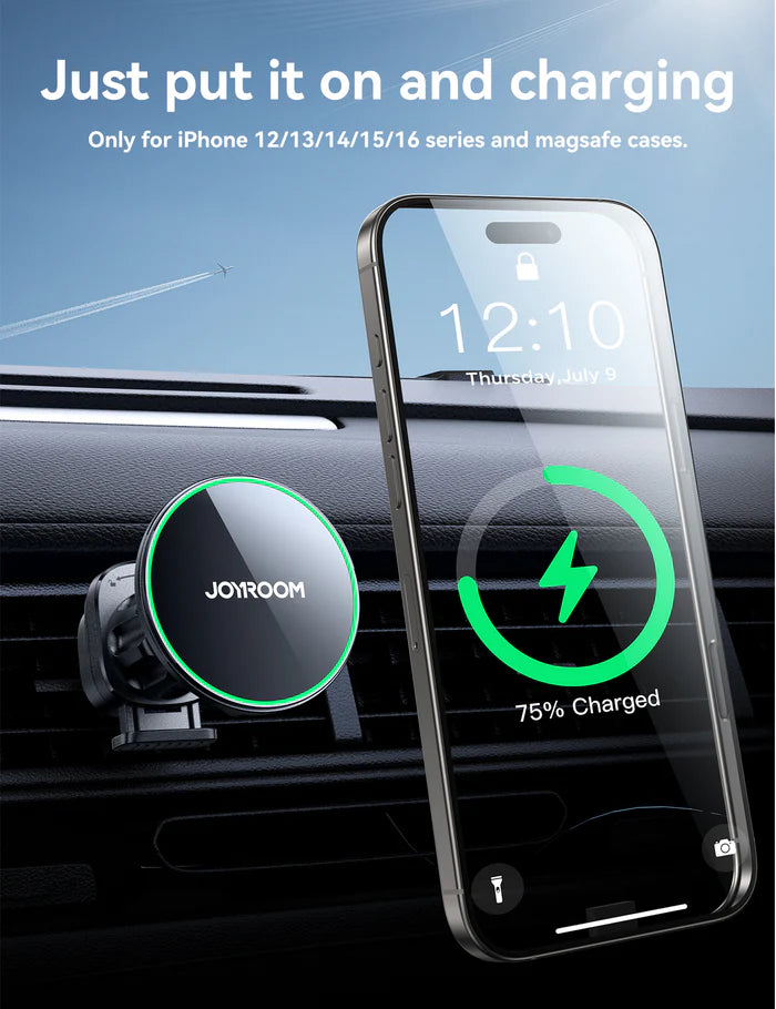 JOYROOM JR-ZS412 Çiyayê Şarjêrê Otomobîlê ya Bêtêl a Magnetîk bi Şarjêkirina Bêtêl a 15W | Qi2