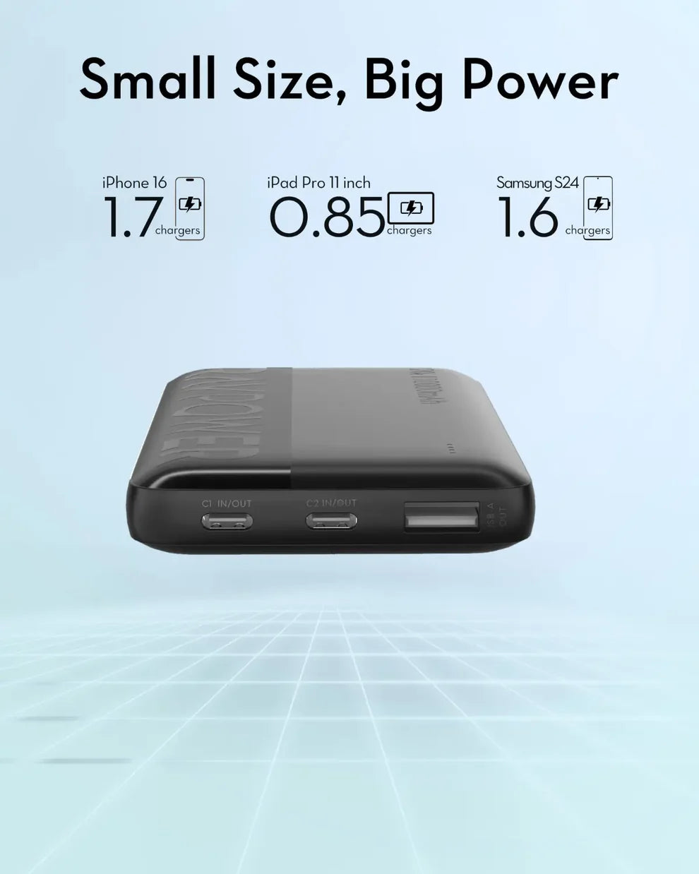 Bankeya Hêzê ya RAVPOWER PB1228 10,000mAh bi Şarjkirina 22.5W û 3 Portan - Reş | Bankeya Hêzê ya RAVPOWER PB1228 10,000mAh – Şarjkirina Bilez a 22.5W SCP &amp; 20W PD – Reş