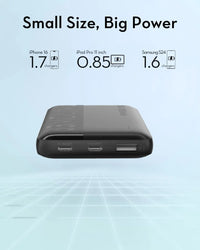 باور بانك راف باور PB1228 بسعة 10,000 مللي امبير وبقدرة شحن 22.5 واط مع 3 مخارج - اسود | RAVPOWER PB1228 10,000mAh Power Bank – 22.5W SCP & 20W PD Fast Charging – Black