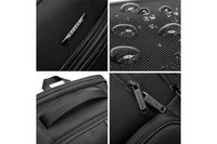 حقيبة بانجي رجالية مقاومة للماء مع منفذ يو اس بي - اسود | BANGE Men Letter Leather Stitching Waterproof Backpack with USB Port – Black