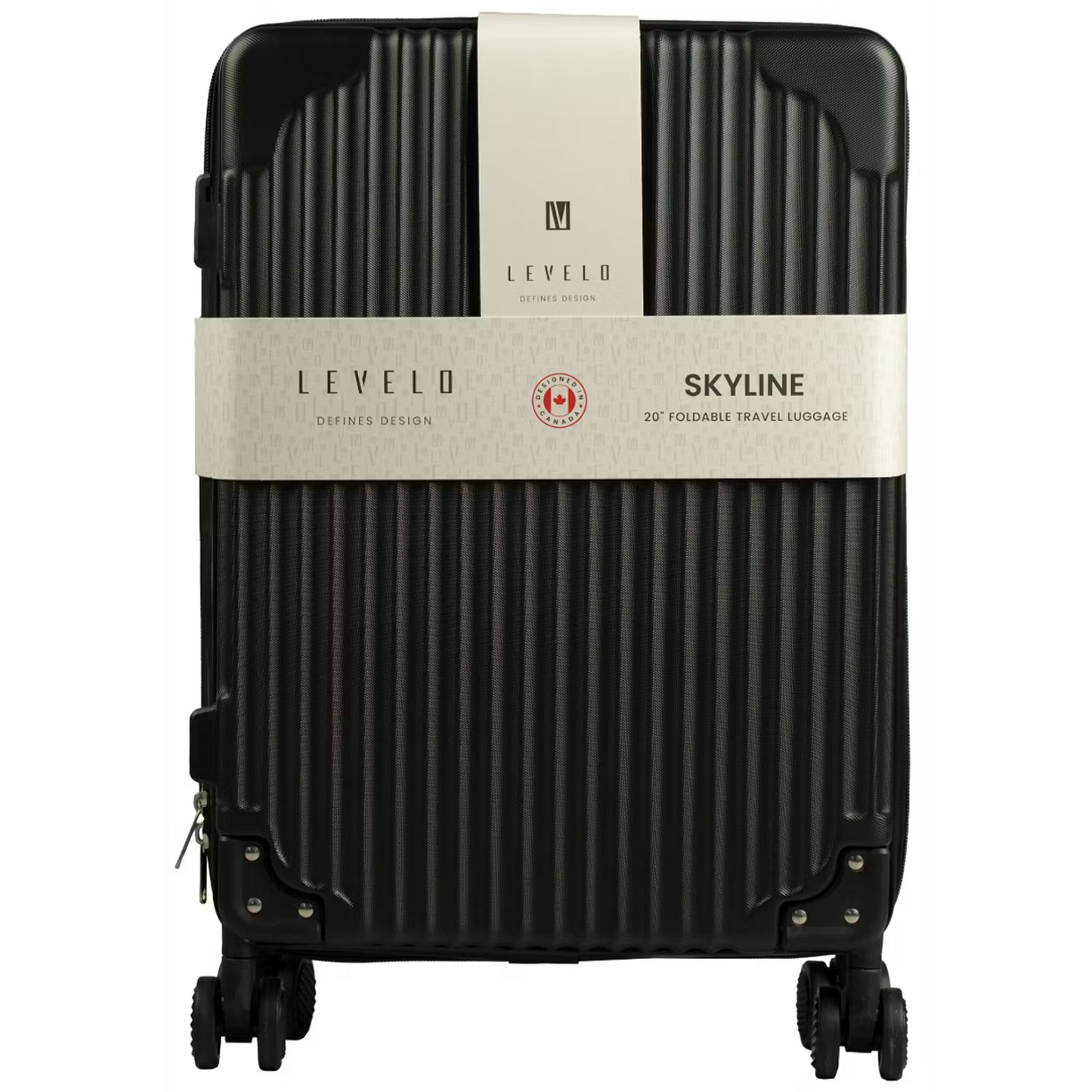 حقيبة سفر ليفيلو سكاي لاين 20 انش قابلة للطي - اسود | Levelo Skyline 20" Foldable Travel Luggage – Black