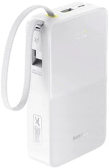 Baseus EnerFill FC51 Bipow2 Pro Power Bank 20000mAh 22.5W White Built-in Cable - باور بانك بيسوس انرفيل FC51 بايباو 2 برو 20000 مللي أمبير 22.5 واط أبيض بكيبل مدمج