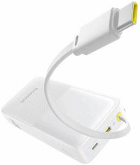 Baseus EnerFill FC51 Bipow2 Pro Power Bank 20000mAh 22.5W White Built-in Cable - باور بانك بيسوس انرفيل FC51 بايباو 2 برو 20000 مللي أمبير 22.5 واط أبيض بكيبل مدمج