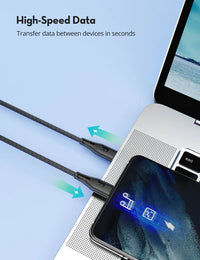 RAVPower 2M (6.6ft) 60W USB-C to USB-C Fast Charging Cable – كابل راف باور تايب سي إلى تايب سي بطول 2 متر شحن سريع بقدرة 60 واط