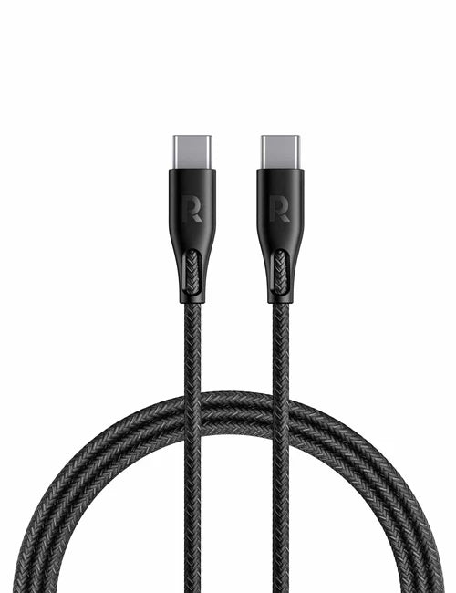 RAVPower 2M (6.6ft) 60W USB-C to USB-C Fast Charging Cable – كابل راف باور تايب سي إلى تايب سي بطول 2 متر شحن سريع بقدرة 60 واط