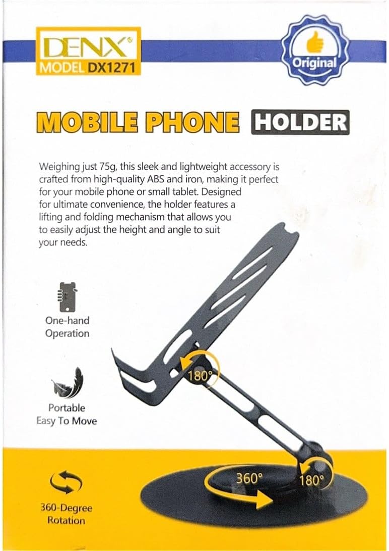 DENX DX1271 Mobile Phone Stand 360° Rotatable Foldable | حامل هاتف دينكس DX1271 القابل للدوران والطي