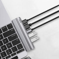 Hub-a USB-C ya Wiwu T9 8-di-1 de bi Doza Aluminum Alloy
