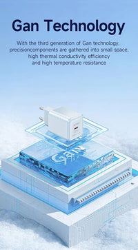 شاحن ويوو Wi-U014 سريع 33 واط GaN بثلاث شوكات - أبيض | WiWU Wi-U014 33W GaN Fast Charger 3 Pin - White