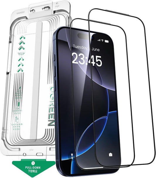 UGREEN Screen Protector for iPhone 17 Pro Max 2-Pack (Edge) | واقي شاشة يو جرين لآيفون 17 برو ماكس عبوتين (حماية كاملة للحواف)
