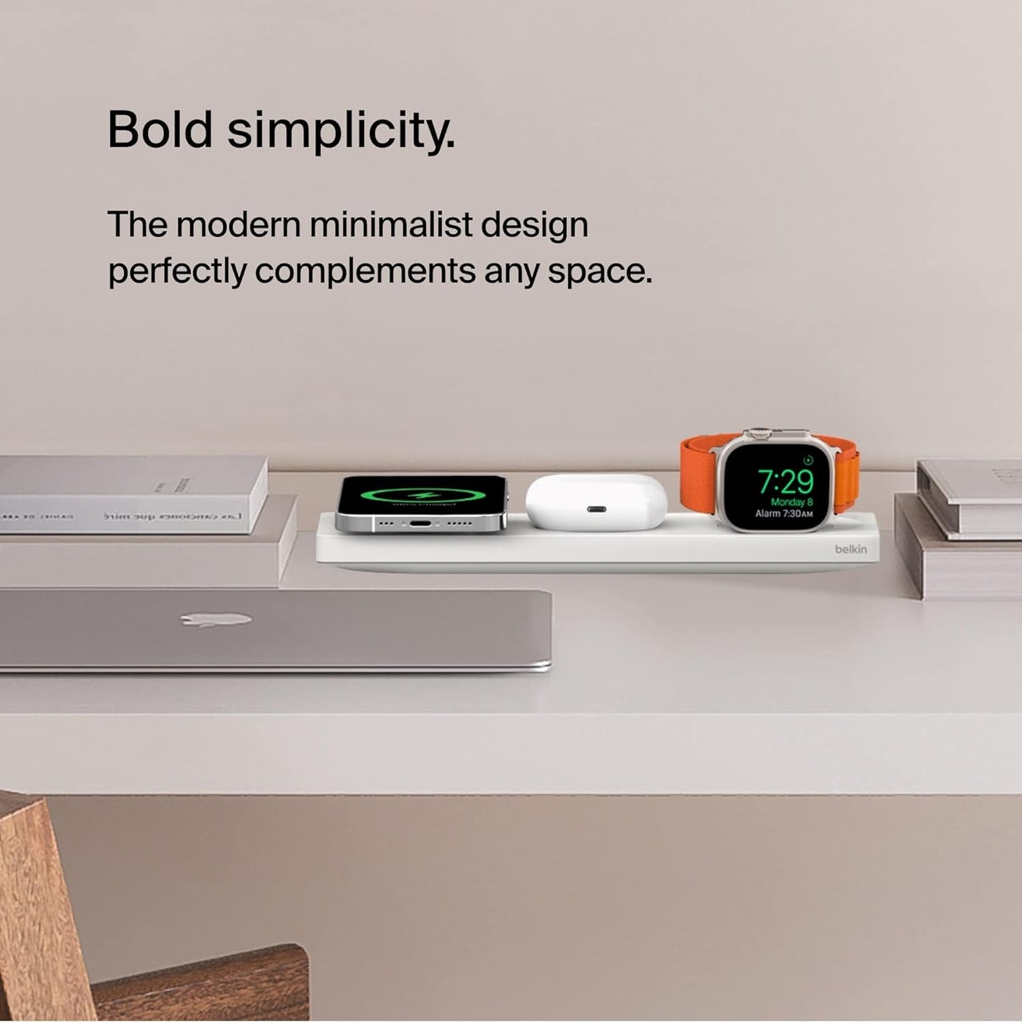 شاحن لاسلكي بيلكن 3 في 1 ماغسيف بقدرة شحن سريع 15 واط | Belkin MagSafe Charger 3 in 1 Wireless Charging Station