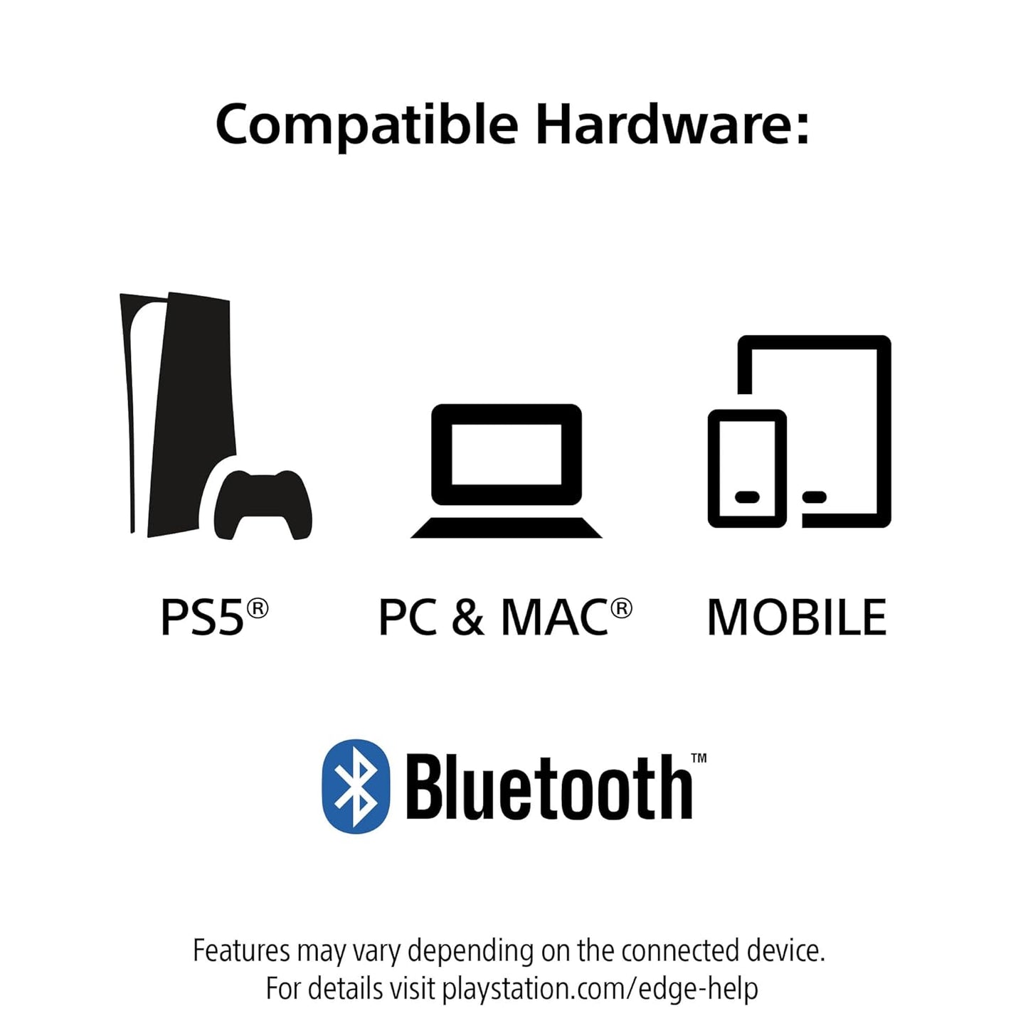 يد تحكم بلايستيشن 5 - PS5 - Joystick DualSense Edge Wireless Controller - White