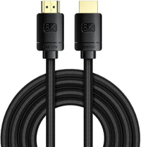 Baseus HDMI 8K Adapter Cable HDMI→HDMI 3m Black - كابل بيسوس HDMI 8K محول 3 متر أسود