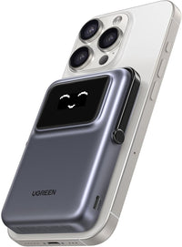 بنك طاقة UGREEN Robot مغناطيسي لاسلكي 10000mAh 20W مع حامل | UGREEN 10000mAh Mini Magnetic Wireless Robot 20W Power Bank With Holder