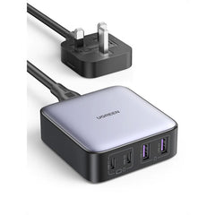 شاحن مكتبي يوجرين نيكسود GaN 65 واط 4 منافذ للابتوب والهواتف | UGREEN USB C Charger 65W Plug GaN Fast Desktop Charger Nexode 4-Port