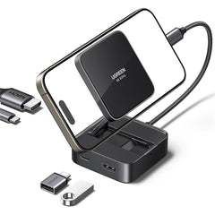 UGREEN USB C Hub, 4-in-1 Magnetic USB C to HDMI Adapter 4K@60Hz, 100W PD Charging, Foldable Portable USB C Adapter | محول يو جرين USB C هب 4 في 1 مغناطيسي HDMI 4K@60Hz شحن سريع 100W قابل للطي