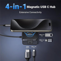 UGREEN USB C Hub, 4-in-1 Magnetic USB C to HDMI Adapter 4K@60Hz, 100W PD Charging, Foldable Portable USB C Adapter | محول يو جرين USB C هب 4 في 1 مغناطيسي HDMI 4K@60Hz شحن سريع 100W قابل للطي