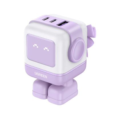 شاحن UGREEN Robot GaN 65W ثلاثي المنافذ | UGREEN USB-A+2*USB-C 65W Robot GaN Tech Fast Charger