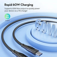 كيبل راف باور RP-CB1029 تايب سي إلى تايب سي 60 واط 1.2 متر | RAVPower RP-CB1029 Type-C to C 60W Rapid Charging Cable 1.2m
