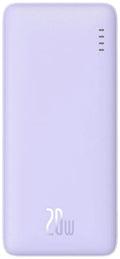 Baseus Airpow Power Bank 20000mAh 20W Purple with Cable - بطارية بيسوس إيربو المحمولة 20000 مللي أمبير 20 واط بنفسجي مع كابل