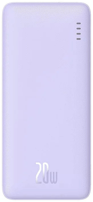 Baseus Airpow Power Bank 20000mAh 20W Purple with Cable - بطارية بيسوس إيربو المحمولة 20000 مللي أمبير 20 واط بنفسجي مع كابل