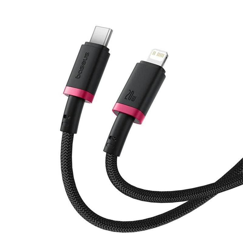 Baseus Dura Cable C→iP 20W 2m Red+Black | كابل بيسوس ديورا C→iP 20 واط 2 متر أحمر وأسود