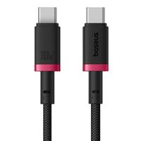 Baseus Dura Cable C→C 100W 2m Red+Black | كابل بيسوس ديورا C→C 100 واط 2 متر أحمر وأسود