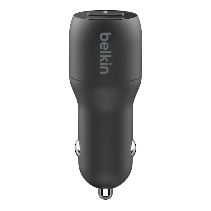 شاحن سيارة بيلكن BoostCharge بمنفذي يو اس بي اي وبقدرة شحن 24 واط | Belkin BoostCharge Dual USB-A Car Charger 24W