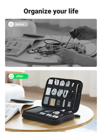 حقيبة UGREEN لتنظيم الكابلات والإلكترونيات للسفر | UGREEN Electronic Organizer Travel Cable Storage Bag