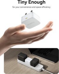 Baseus Palm Charger 1C 20W UK White with Cable C→iP 20W 1m - شاحن بيسوس بالم 20 واط أبيض مع كابل
