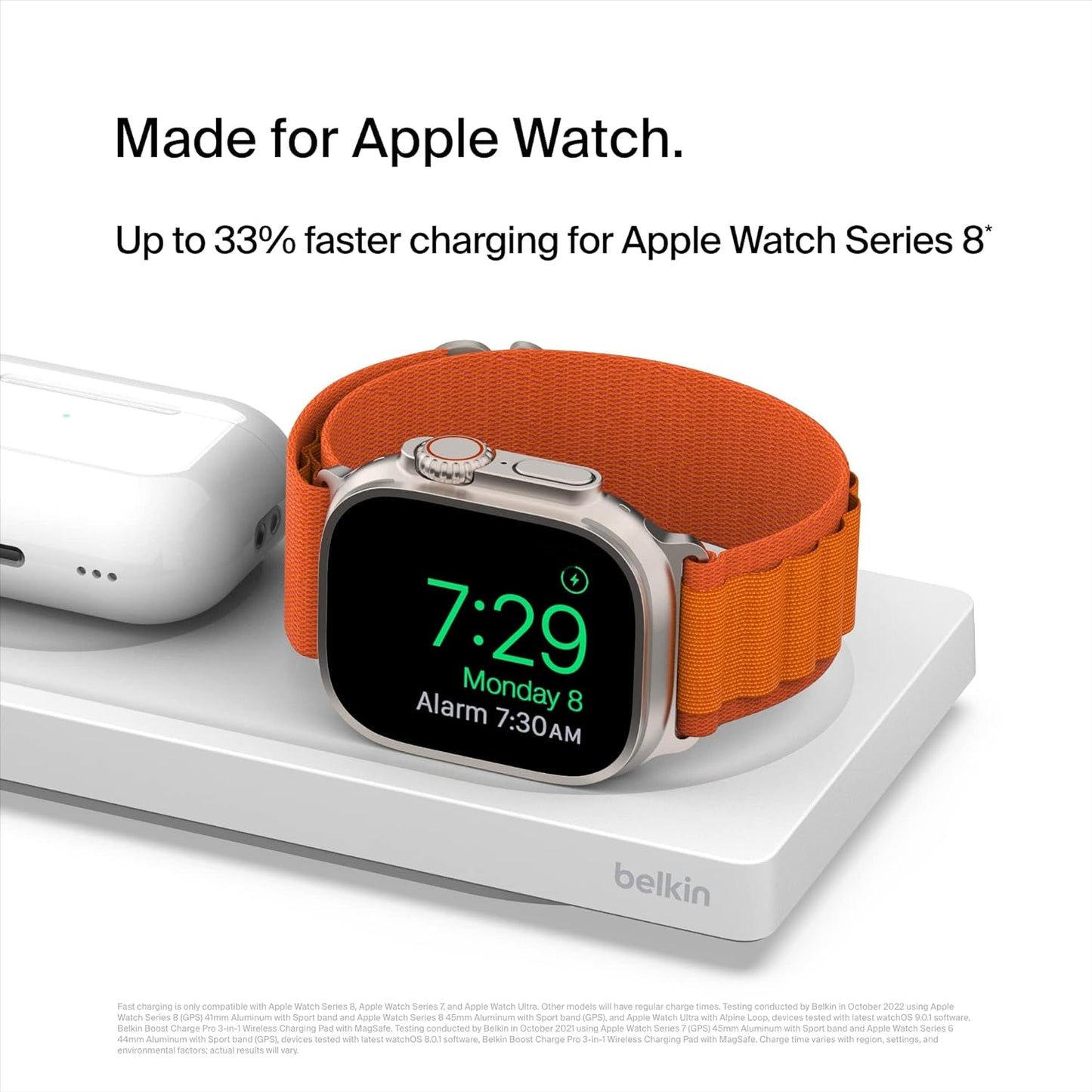 شاحن لاسلكي بيلكن 3 في 1 ماغسيف بقدرة شحن سريع 15 واط | Belkin MagSafe Charger 3 in 1 Wireless Charging Station