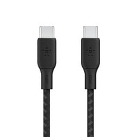Belkin BoostCharge USB-C bo USB-C Braided Cable 100W PD 2M - Kabloya USB-C bo USB-C bi şarjêrê zêdekirî, ji naylonê pêçayî, hêza 100W, dirêjahiya 2 metreyan
