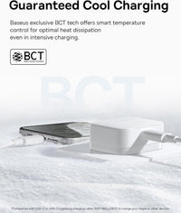 Baseus Palm Charger 1C 20W UK White with Cable C→iP 20W 1m - شاحن بيسوس بالم 20 واط أبيض مع كابل
