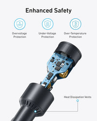 شاحن سيارة أنكر مع 3 منافذ بقدرة 167.5 واط مع كيبل تايب سي بطول 1 متر - رمادي | Anker Car Charger 3-Ports 67.5W with 1M USB-C Cable - Gray.