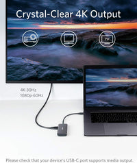 محول انكر تايب سي 5 في 1 مع منفذ HDMI  وقارئ بطاقات اس دي ومايكرو اس دي ومنفذين يو اس بي اي | Anker USB C Hub 5 in 1 USB C Adapter with 4K USB C to HDMI SD and microSD Card Reader 2 USB 3.0 Ports
