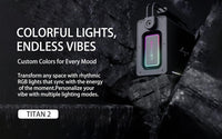 Lenyes Titan 2 سبيكر بلوتوث | 200W | مايكروفونات لاسلكية | إضاءة RGB | مقاوم للماء IPX6 | بطارية 20000mAh