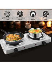 DENX 2000W Dual Electric Hot Plate Cast Iron Burners DX2803 | موقد كهربائي مزدوج دينكس 2000 واط