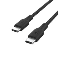 Belkin BoostCharge USB-C bo USB-C Braided Cable 100W PD 2M - Kabloya USB-C bo USB-C bi şarjêrê zêdekirî, ji naylonê pêçayî, hêza 100W, dirêjahiya 2 metreyan