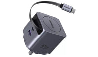 شاحن UGREEN 45W GaN مع كيبل قابل للسحب | UGREEN 45W GaN Fast Charger with Retractable Cable