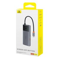 Baseus Hub Metal Gleam Series II 6 in 1 Type-C HUB HDMI 4K60HZ RJ45 Space Grey - هاب بيسوس 6 في 1 تايب سي